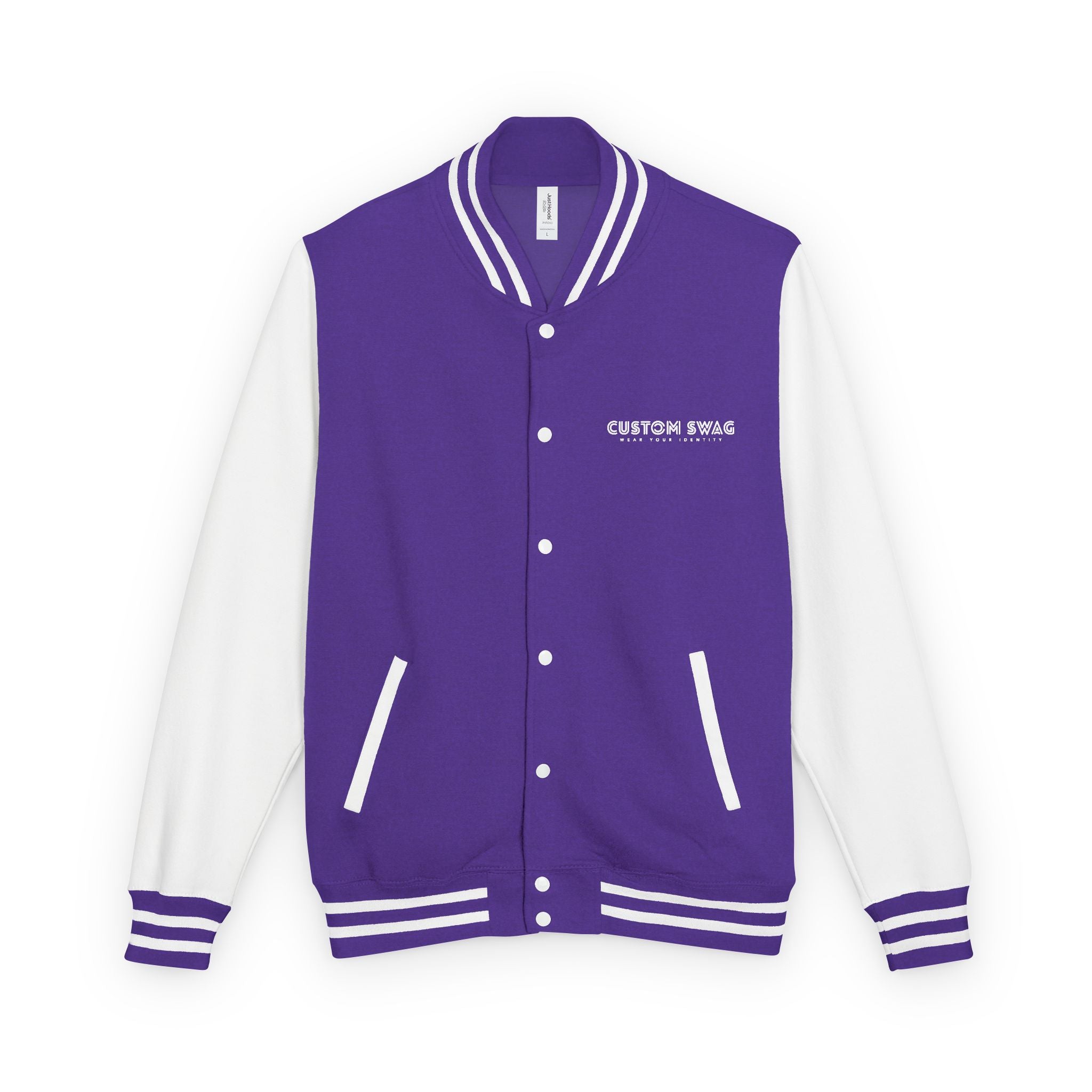 Retro Gamer Letterman Jacket - 'CUSTOM SWAG' Chest Logo Varsity Jacket