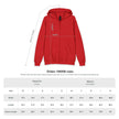 Youth Red Zipper Hoodie with Small Chest Logo — Casual Kids Zip-Up Hoodie