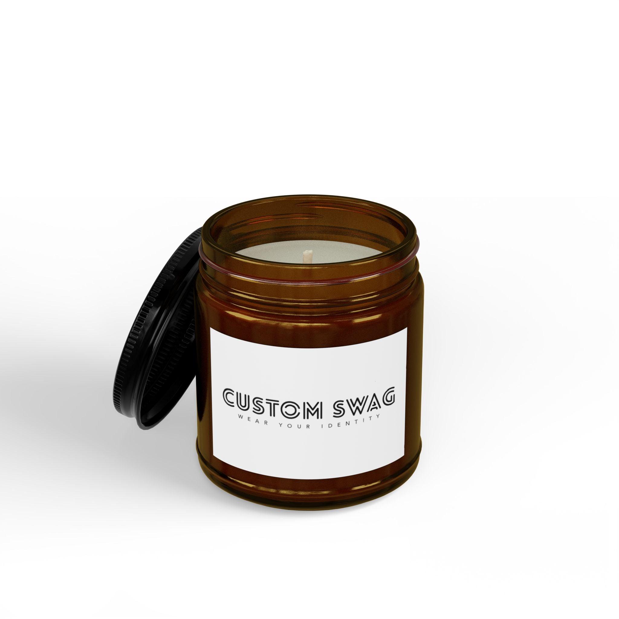 Scented Soy Candle – Amber Jar with Black Lid (4oz & 9oz)