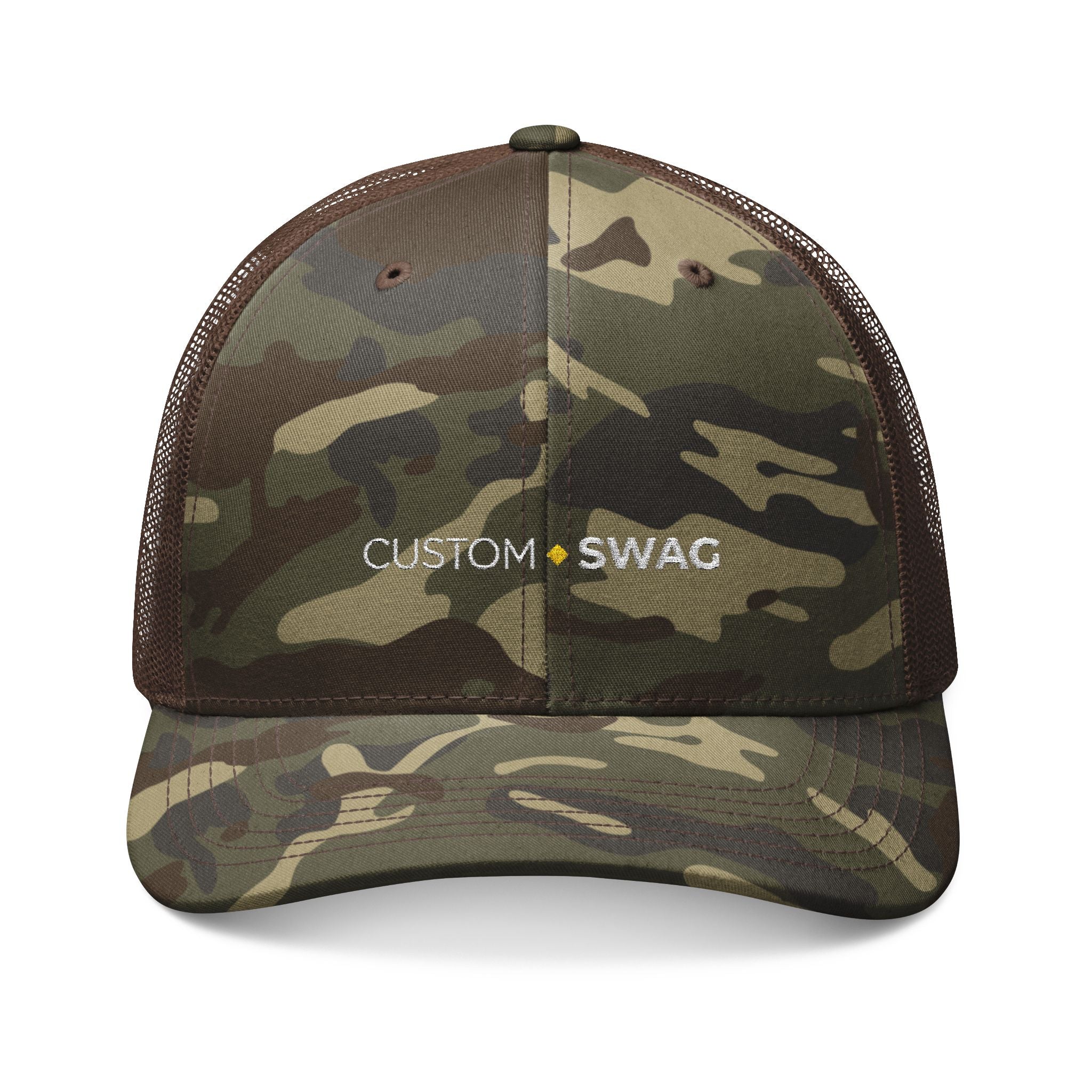 Camo Trucker Hat — Embroidered 