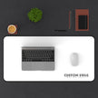 Minimalist White Desk Mat with Custom Swag Logo
