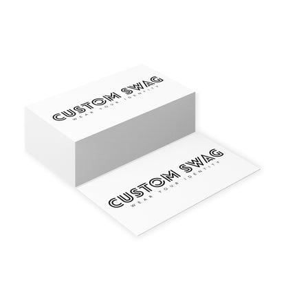 Business Cards — Minimal Black & White Vertical Custom Swag Cards