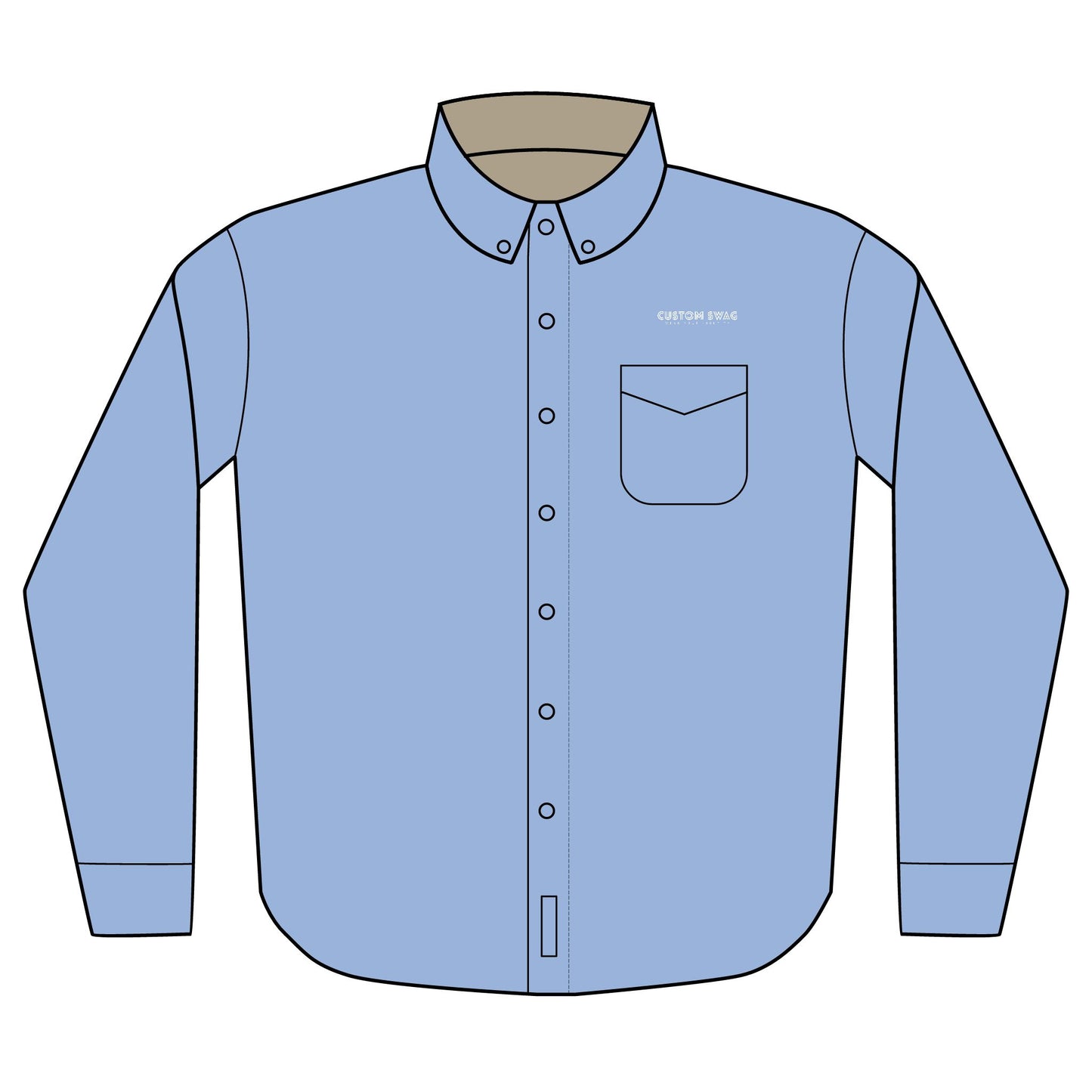 Embroidered Company Logo Long Sleeve Shirt