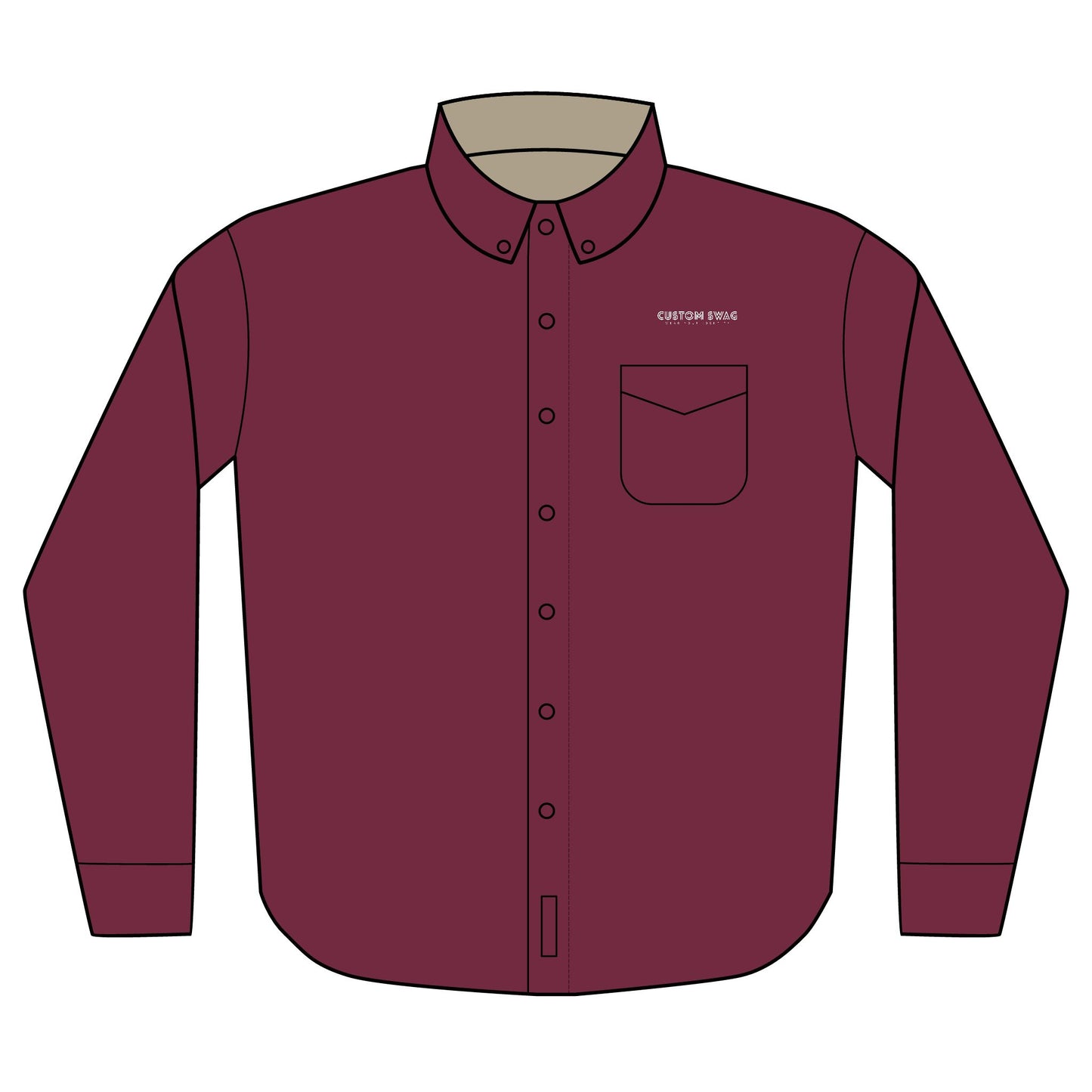 Embroidered Company Logo Long Sleeve Shirt