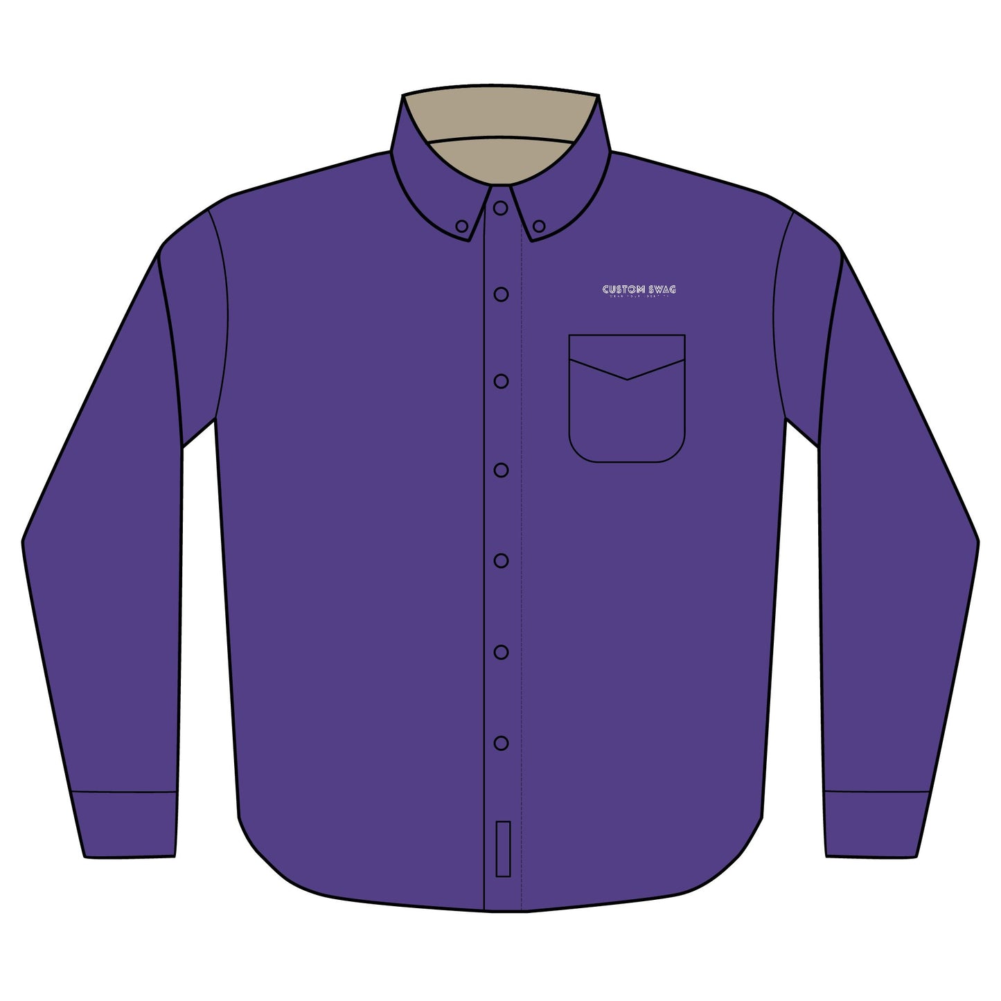 Embroidered Company Logo Long Sleeve Shirt