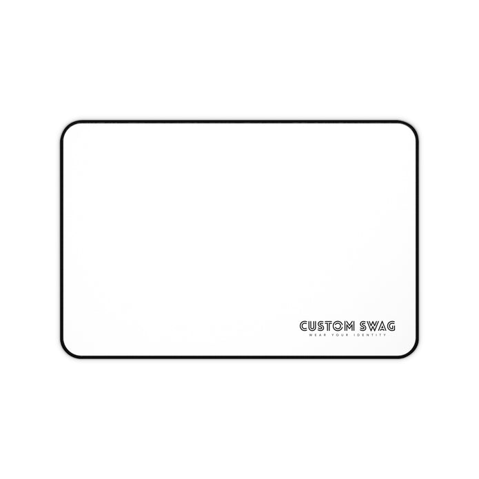 Minimalist White Desk Mat with Custom Swag Logo
