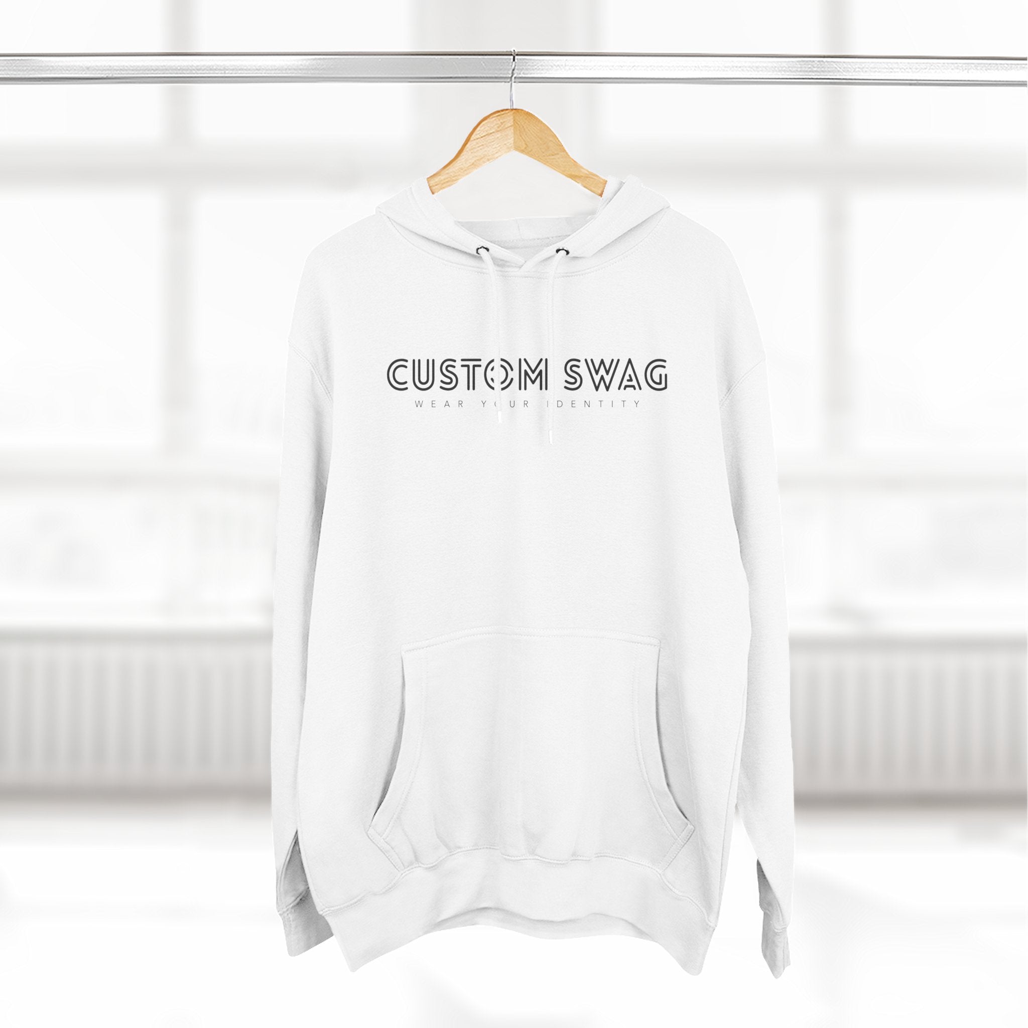 Minimal 'CUSTOM SWAG' Fleece Hoodie