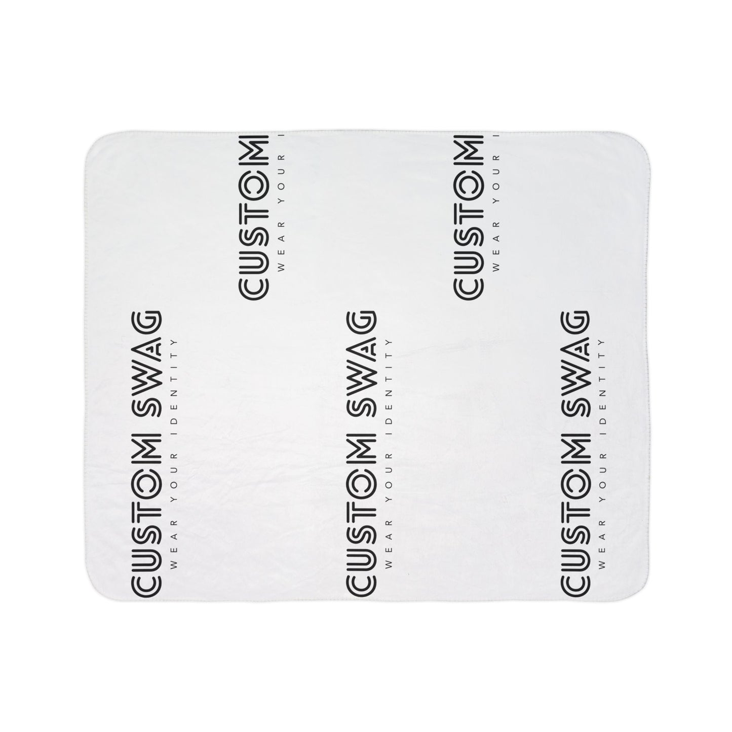 Custom Logo Fleece Sherpa Blanket — Personalized 'Custom Swag' Cozy Throw