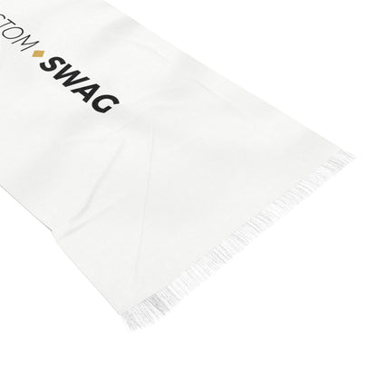 Custom Swag Light Scarf — White Logo Fringe Scarf ("Wear Your Identity")