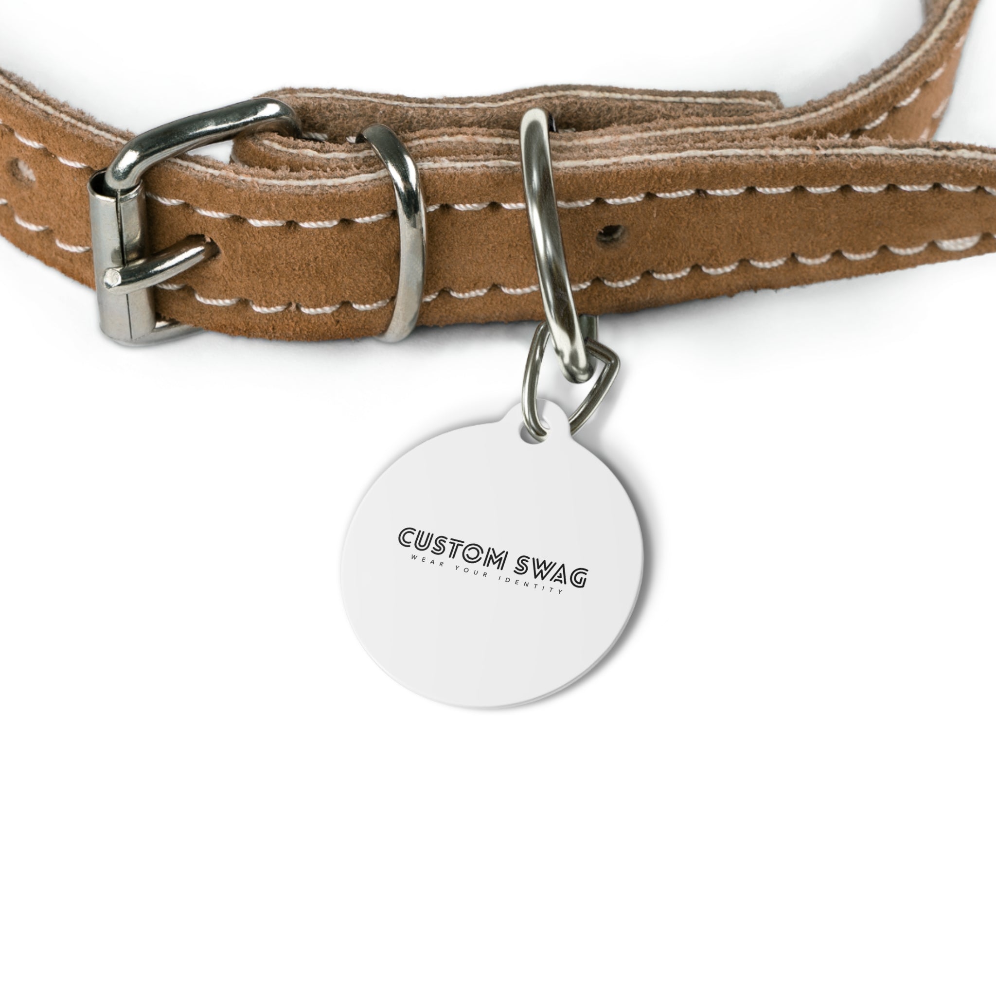 Custom Pet ID Tag — Round Personalized Name & Contact Tag
