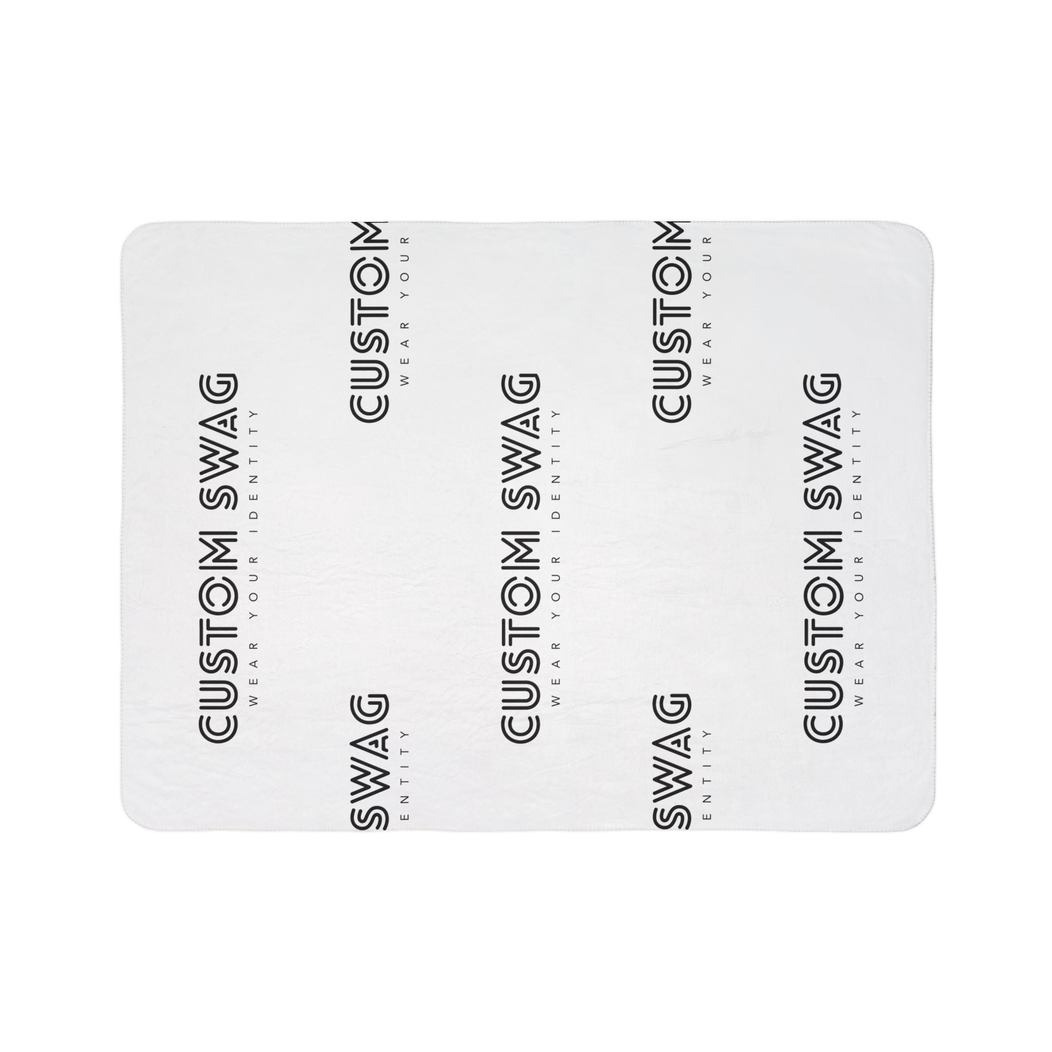 Custom Logo Fleece Sherpa Blanket — Personalized 'Custom Swag' Cozy Throw