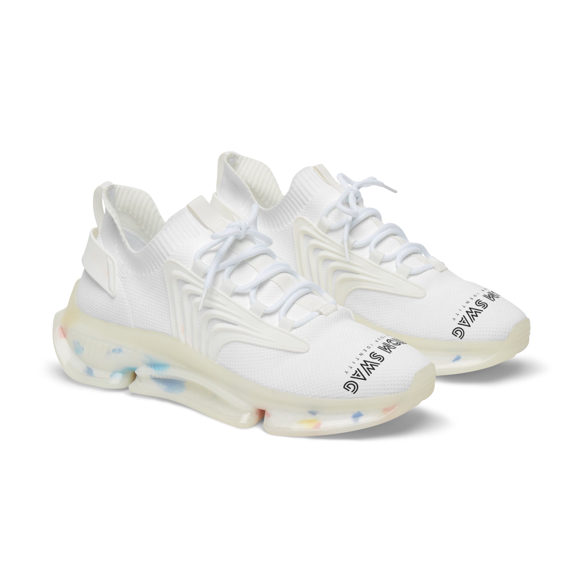 Mesh Sneakers — Lightweight Men’s Athletic Shoes with 'Custom Swag' Text