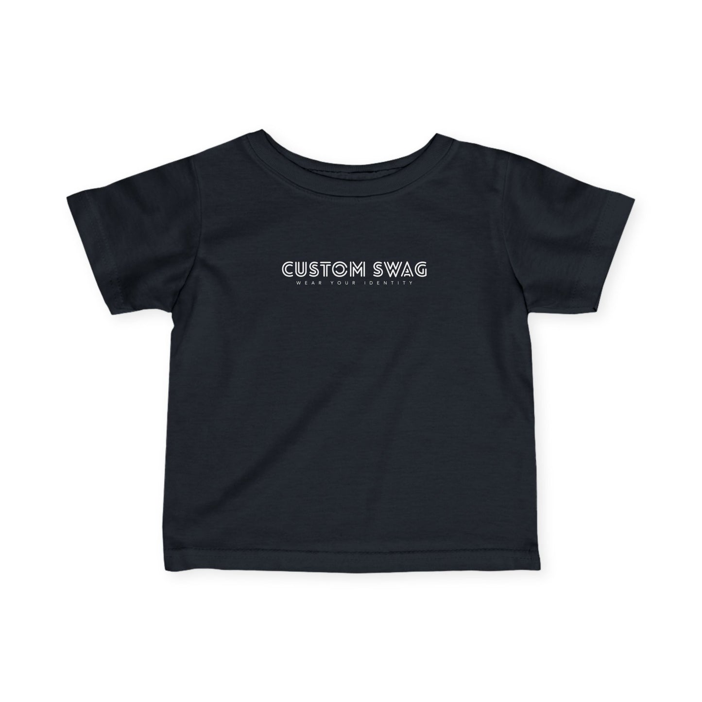 Infant Tee – "Custom Swag" Minimal Baby T‑Shirt (Soft Jersey)