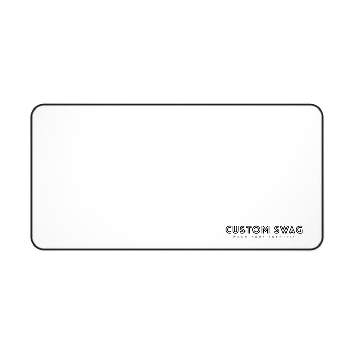 Minimalist White Desk Mat with Custom Swag Logo