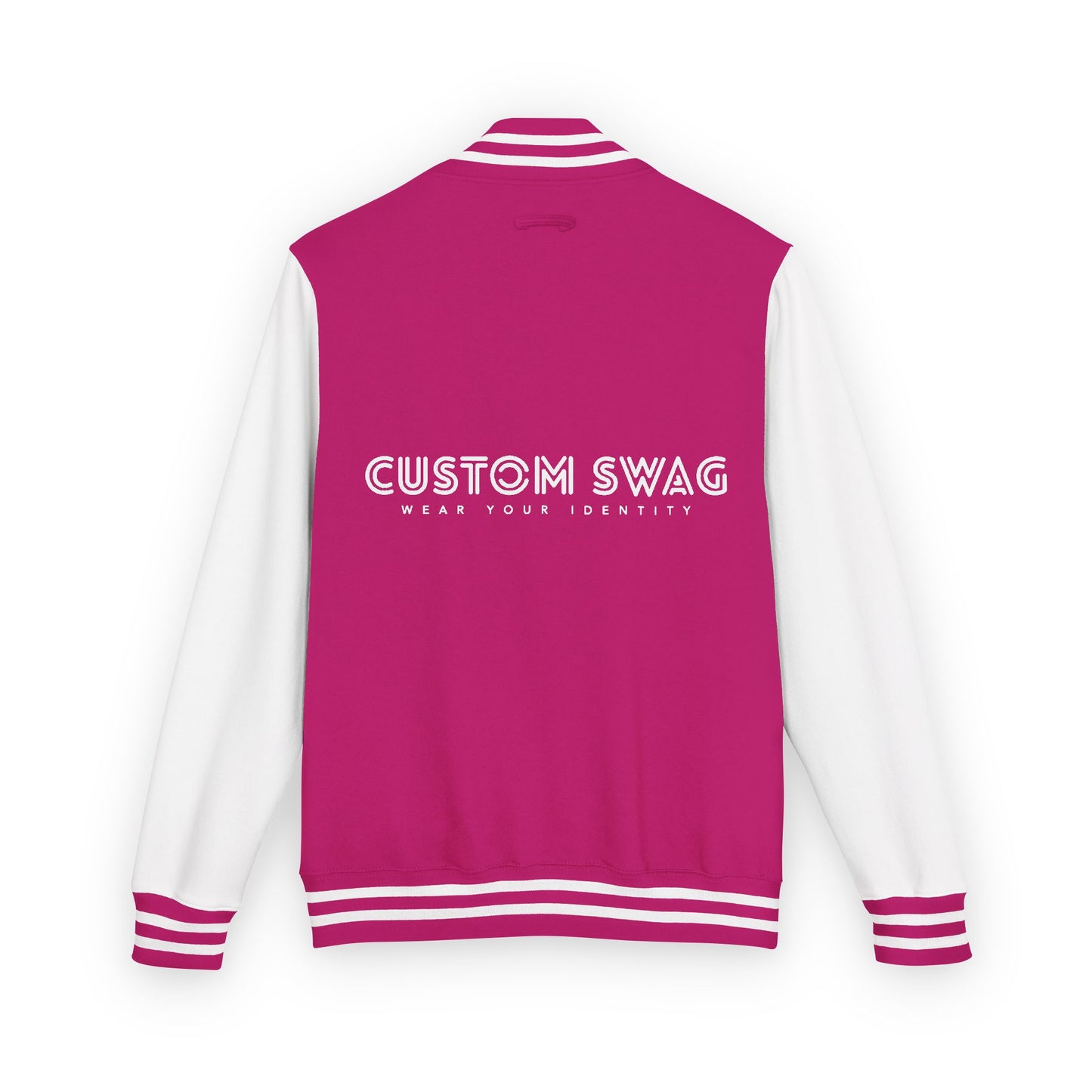 Retro Gamer Letterman Jacket - 'CUSTOM SWAG' Chest Logo Varsity Jacket