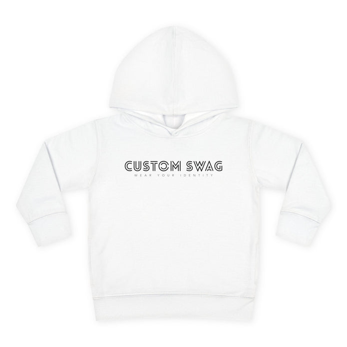 Toddler Hoodie - "Custom Swag" Minimal Text Pullover Fleece for Kids