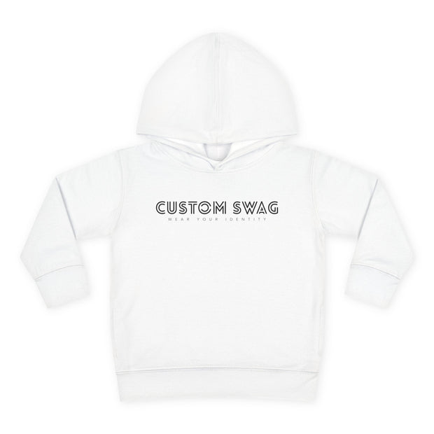 Toddler Hoodie - "Custom Swag" Minimal Text Pullover Fleece for Kids