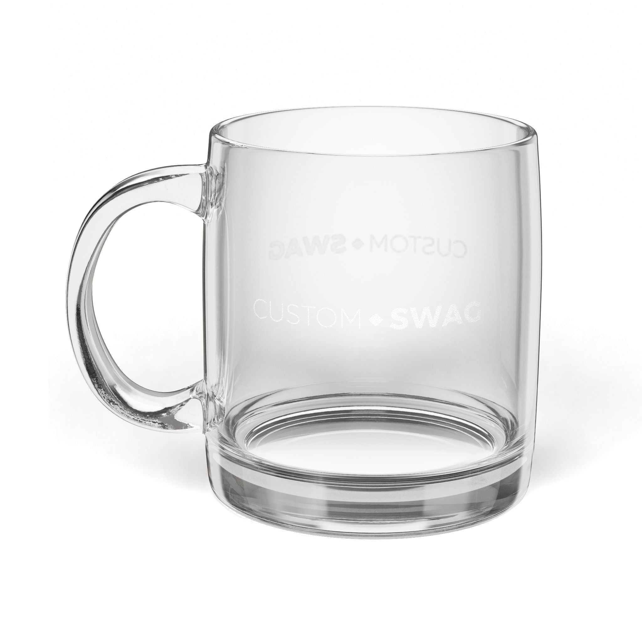 Engraved Glass Coffee Mug — 12.25oz Personalized Clear Tea & Espresso Cup