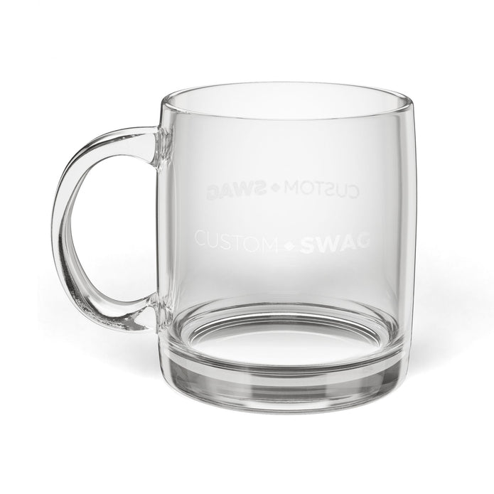 Engraved Glass Coffee Mug — 12.25oz Personalized Clear Tea & Espresso Cup