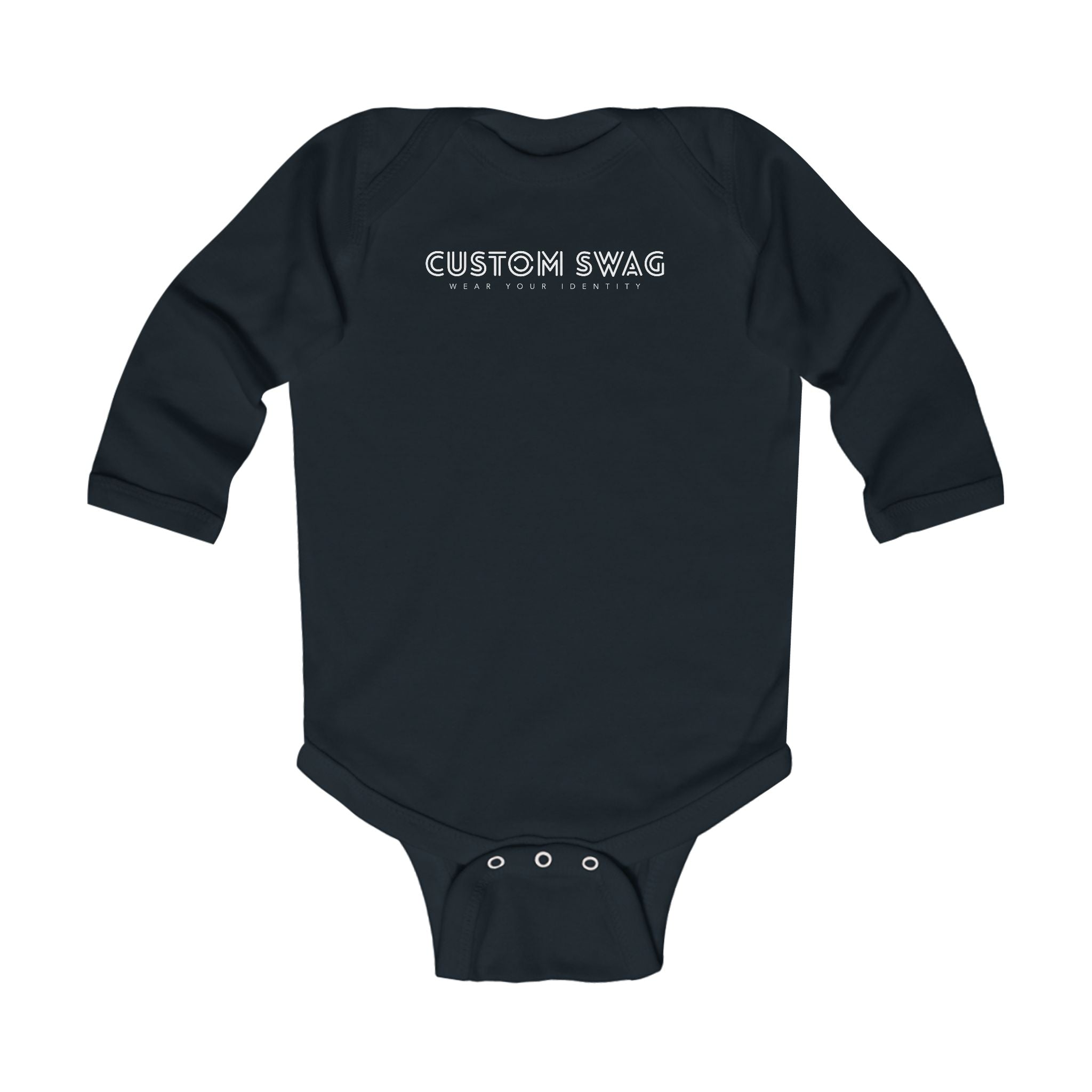 Infant Bodysuit — 'Custom Swag' Minimal Logo Long-Sleeve Baby Onesie