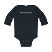 Infant Bodysuit — 'Custom Swag' Minimal Logo Long-Sleeve Baby Onesie