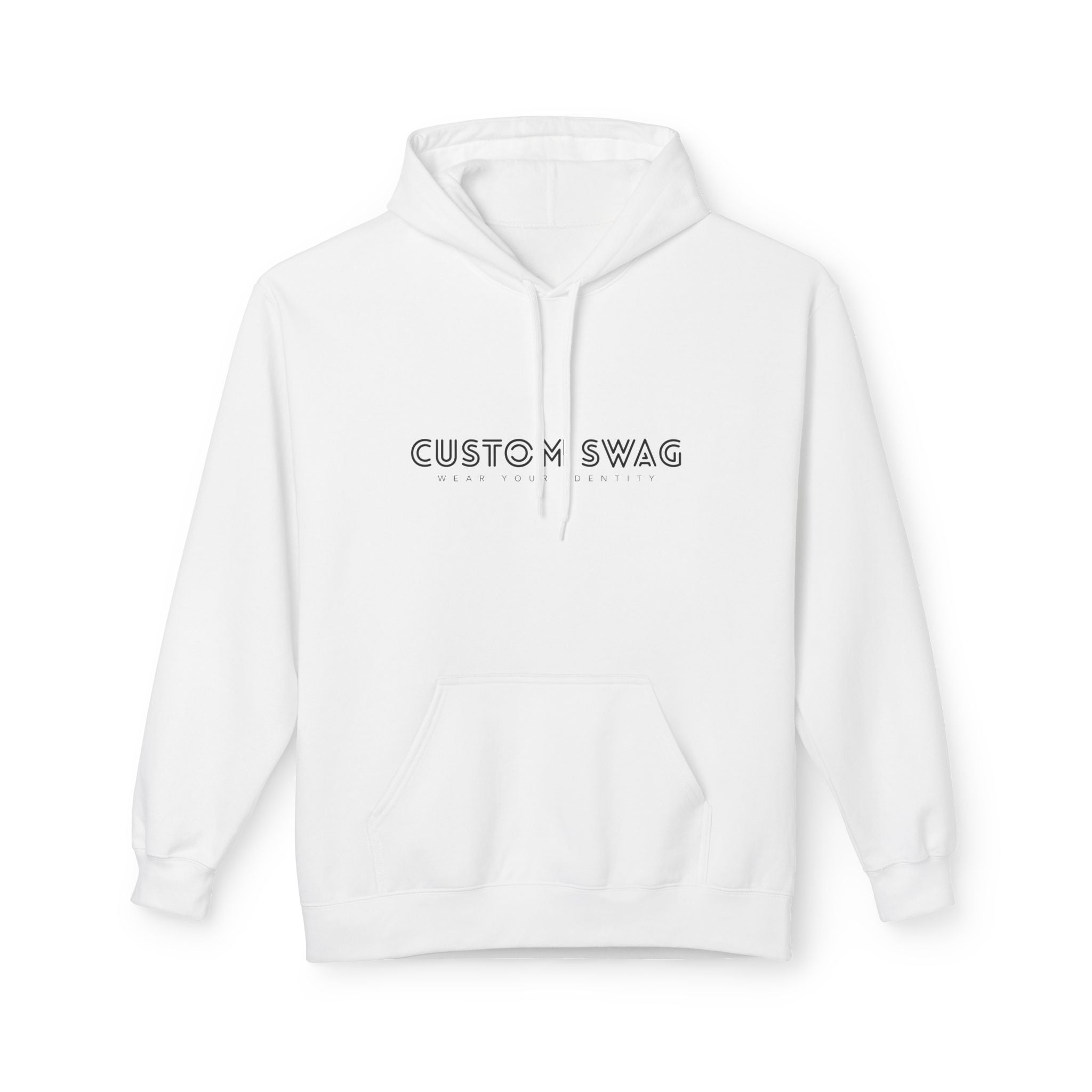 Custom Swag Hoodie — Minimalist White Fleece Pullover