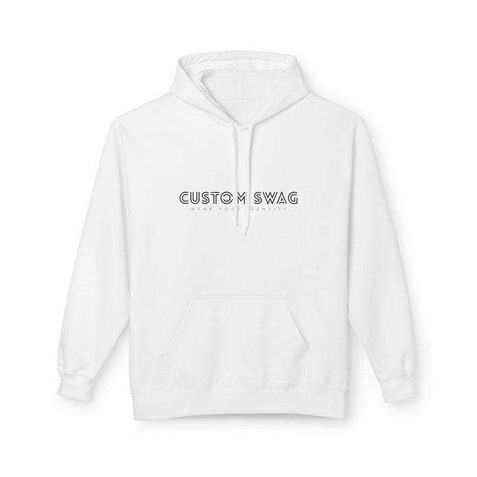 Custom Swag Hoodie — Minimalist White Fleece Pullover