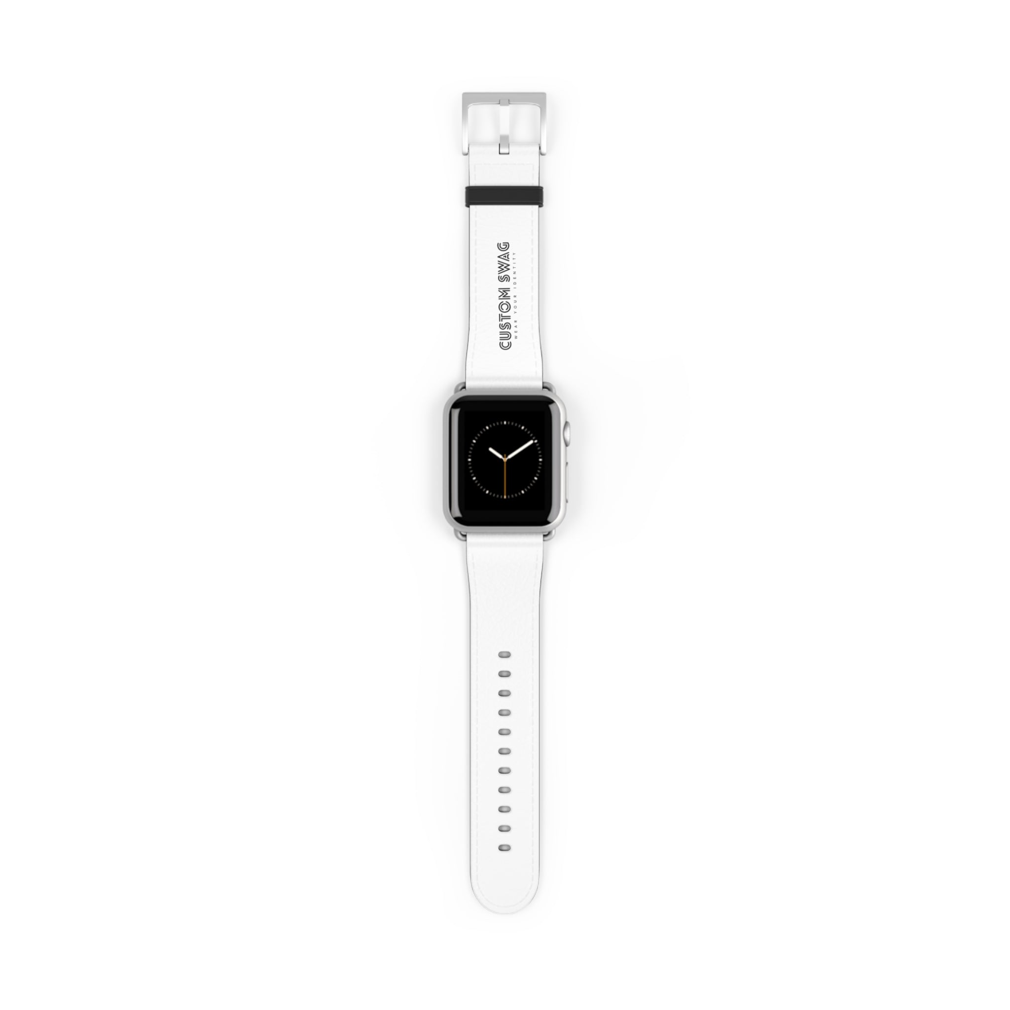 Custom White Leather Watch Band — Engraved 
