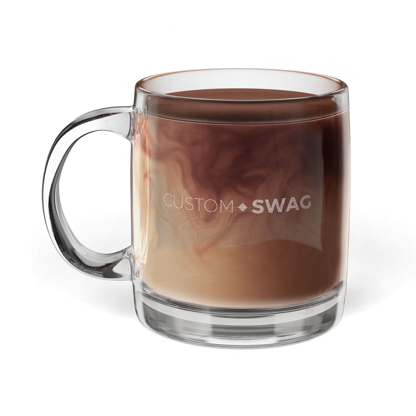 Engraved Glass Coffee Mug — 12.25oz Personalized Clear Tea & Espresso Cup