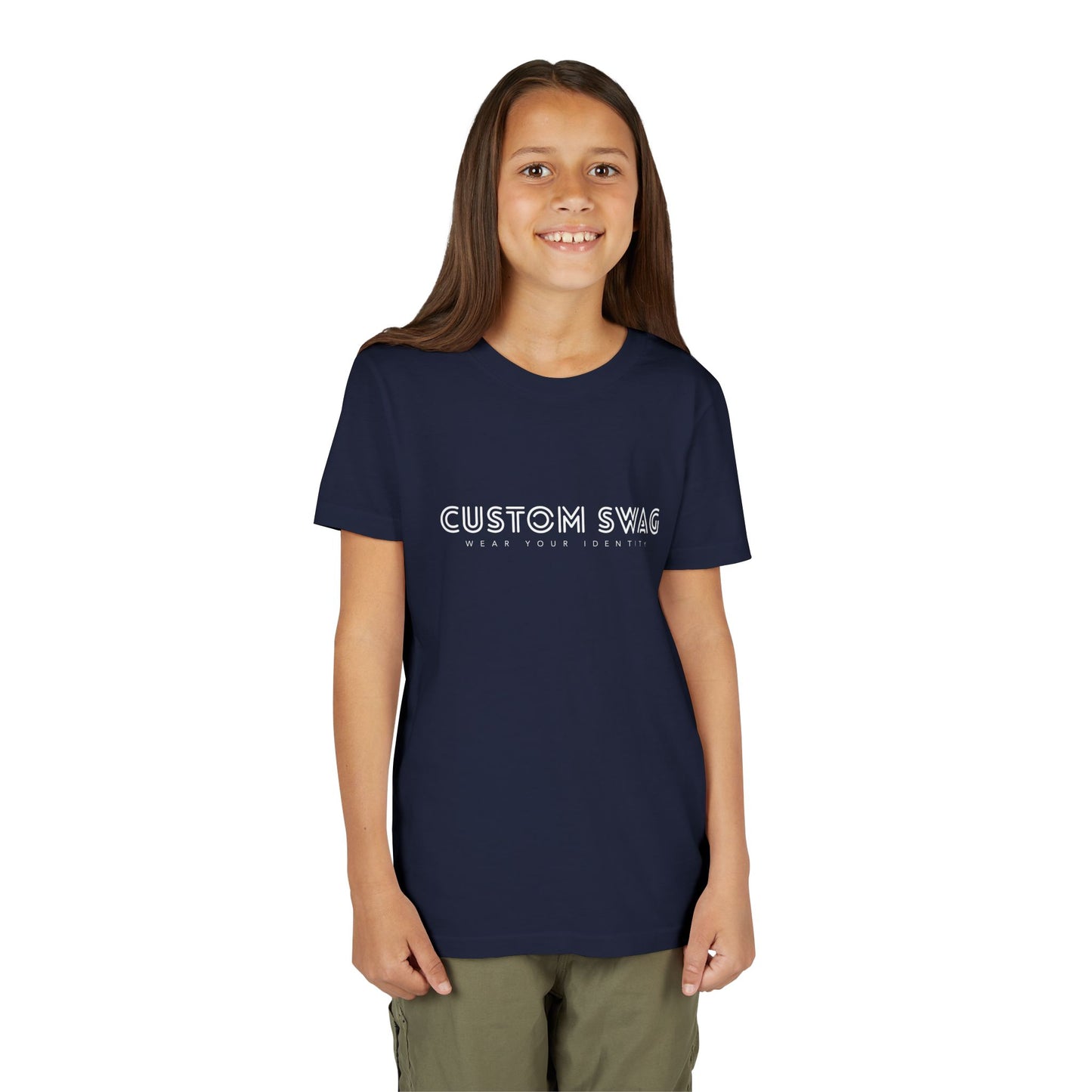Youth Tee "Custom Swag" Minimalist Logo Kids T‑Shirt