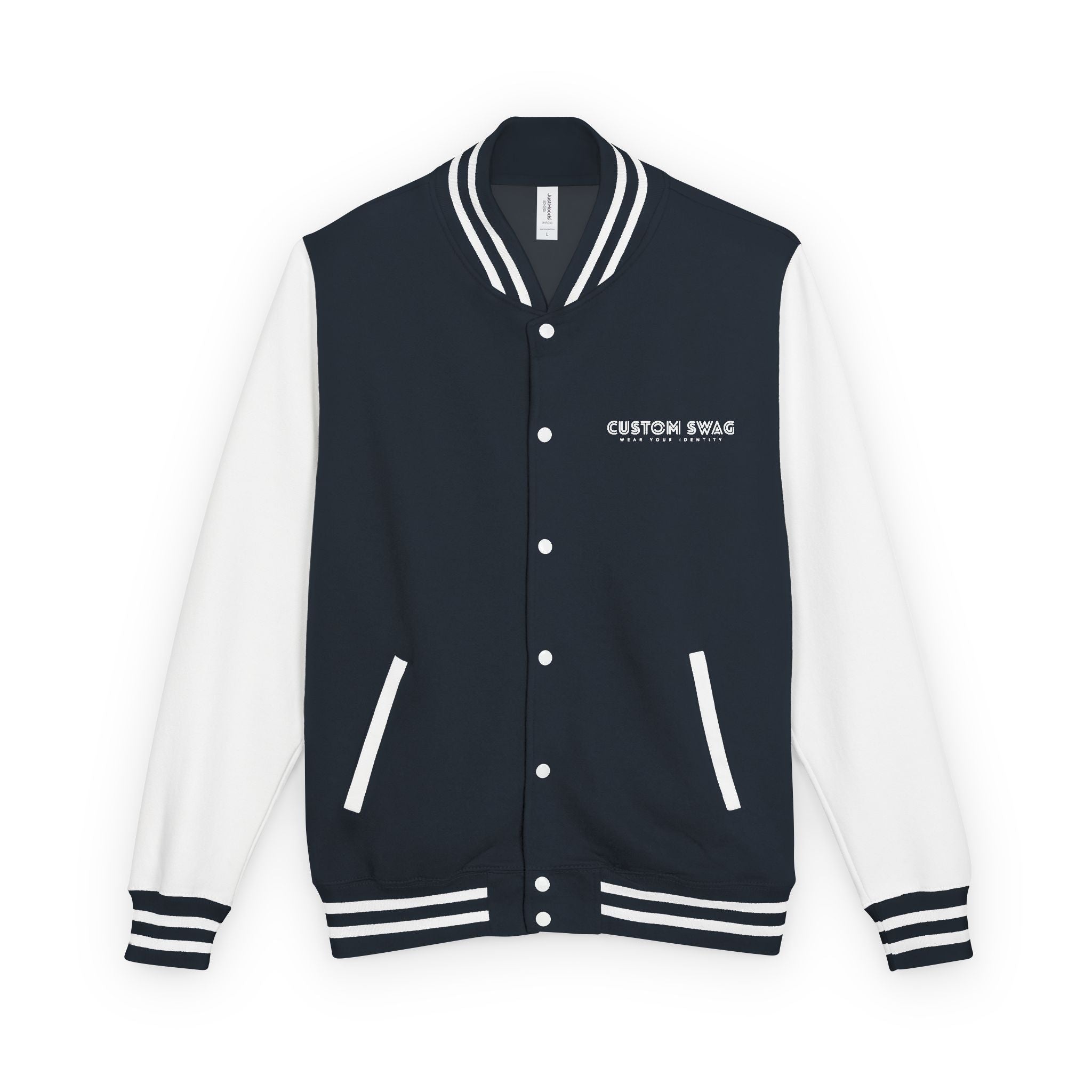 Retro Gamer Letterman Jacket - 'CUSTOM SWAG' Chest Logo Varsity Jacket