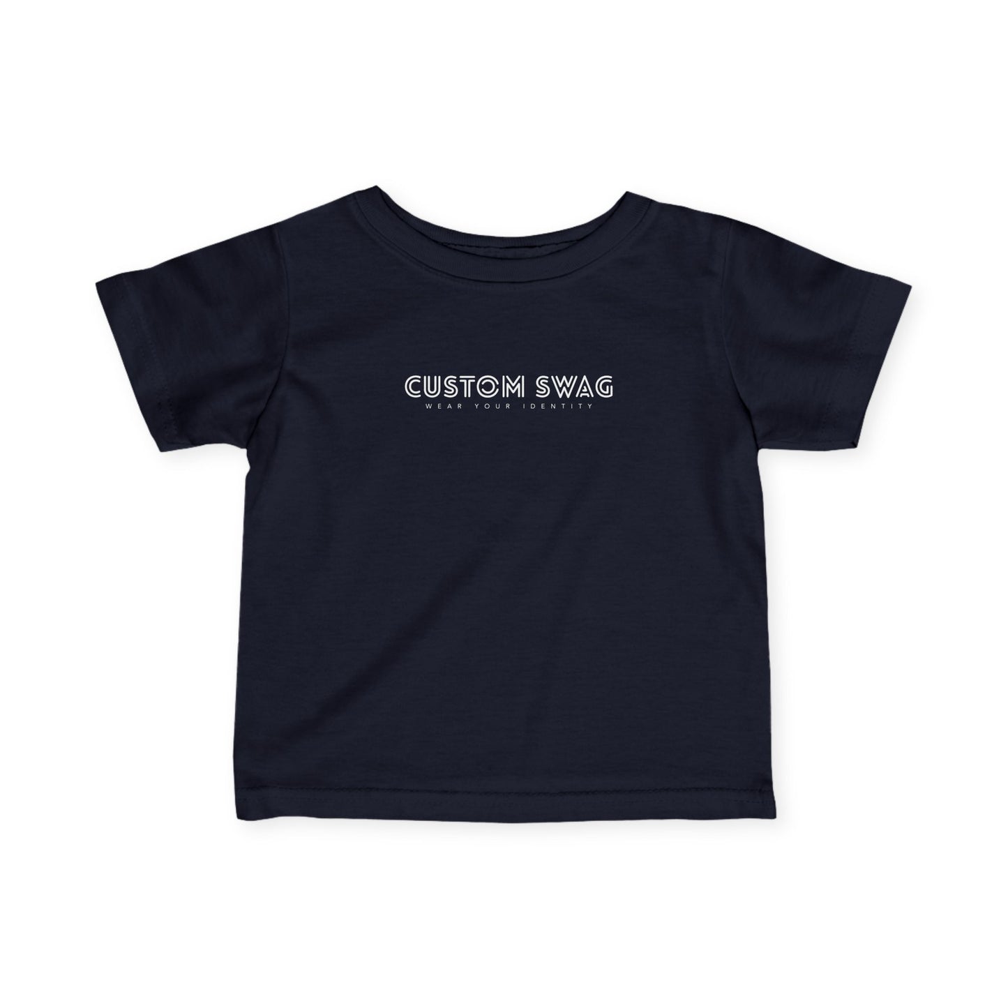 Infant Tee – "Custom Swag" Minimal Baby T‑Shirt (Soft Jersey)