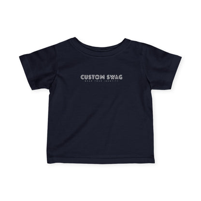 Infant Tee – "Custom Swag" Minimal Baby T‑Shirt (Soft Jersey)