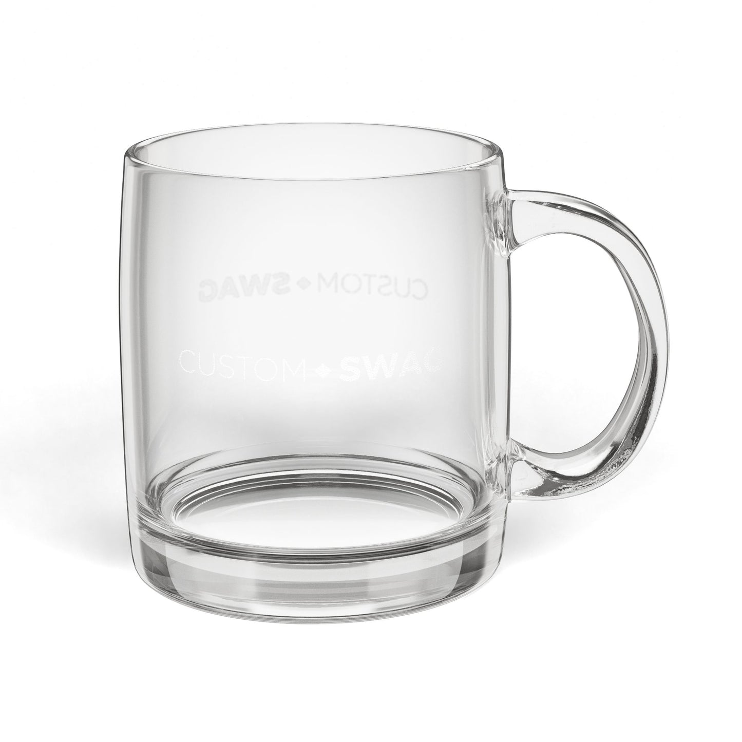 Engraved Glass Coffee Mug — 12.25oz Personalized Clear Tea & Espresso Cup