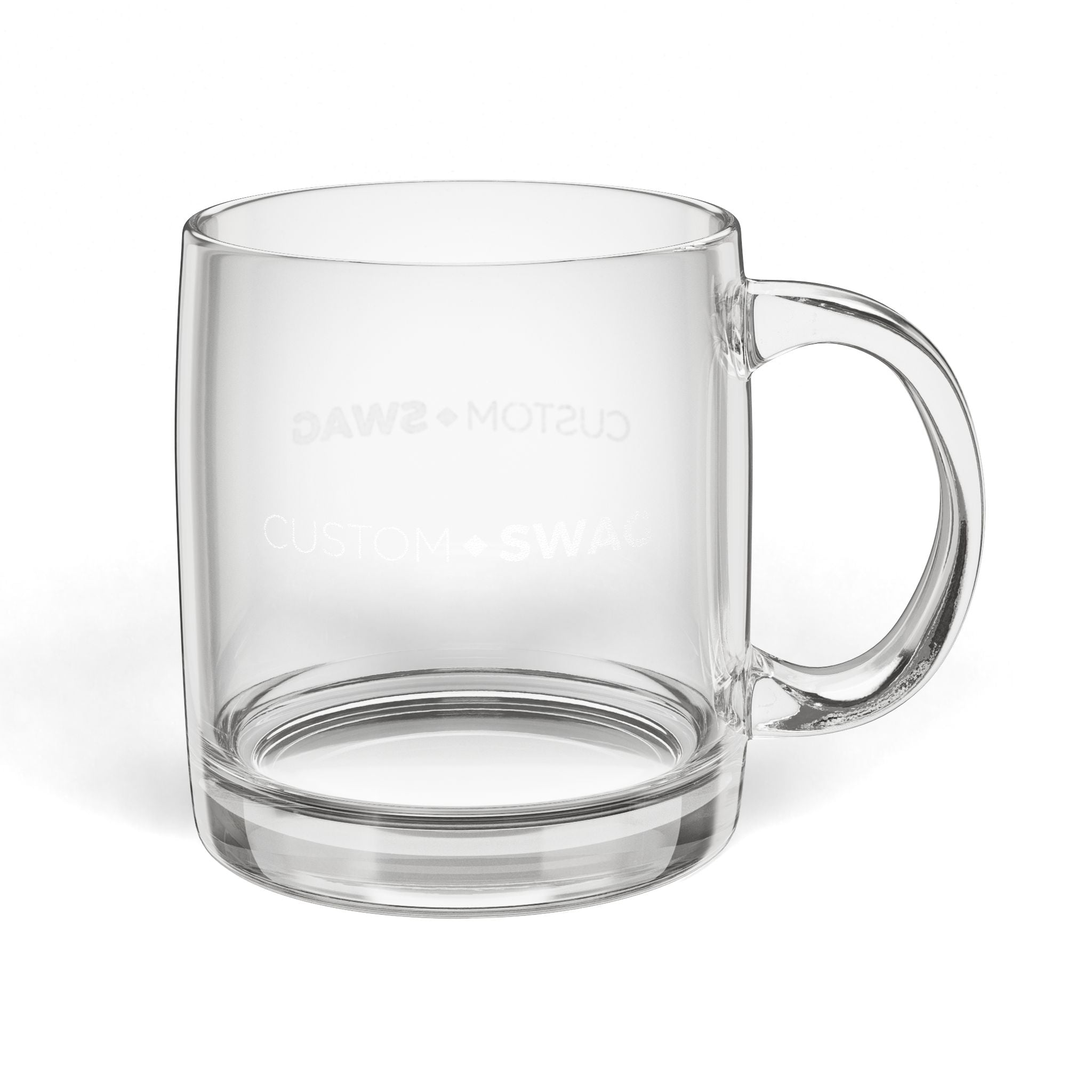 Engraved Glass Coffee Mug — 12.25oz Personalized Clear Tea & Espresso Cup