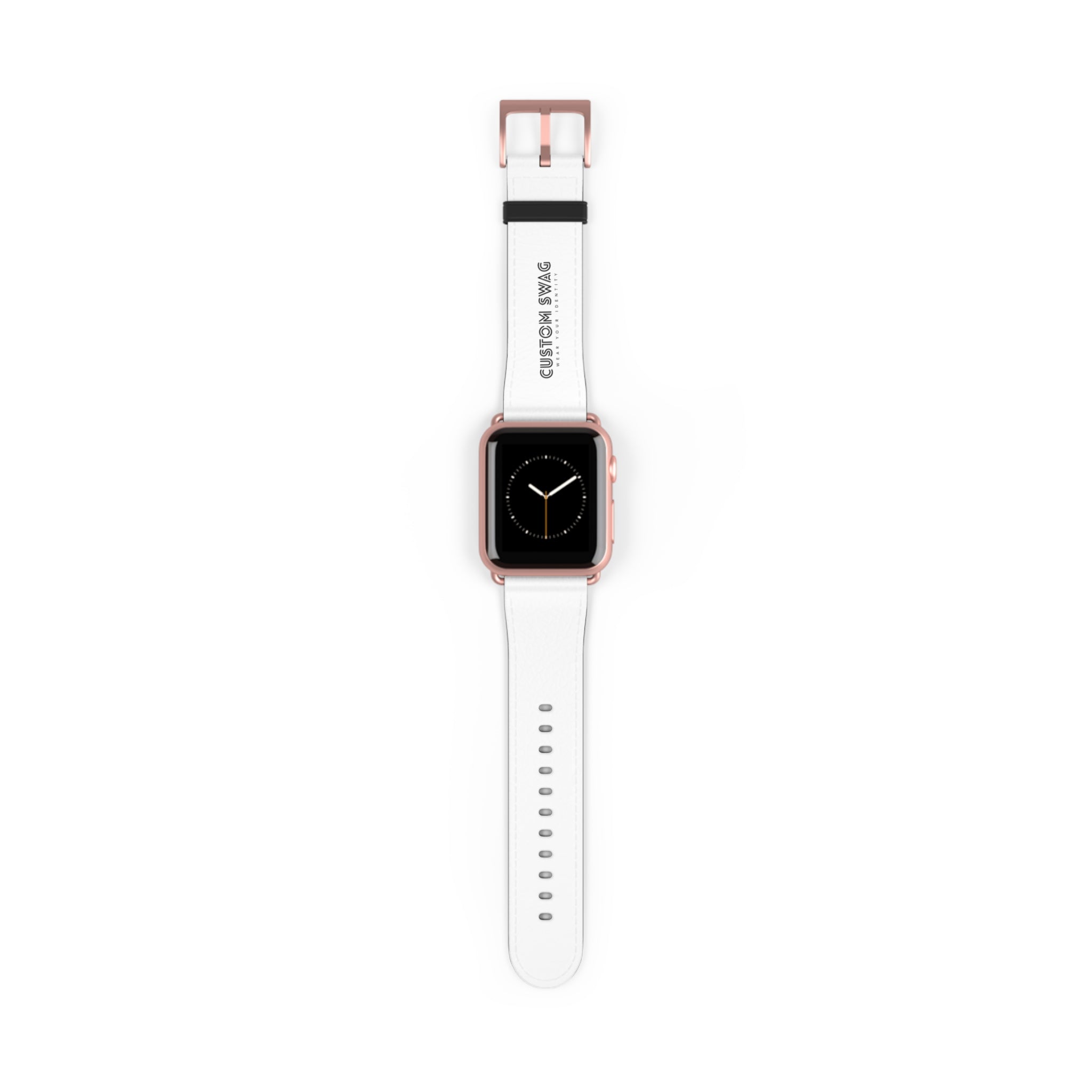 Custom White Leather Watch Band — Engraved 