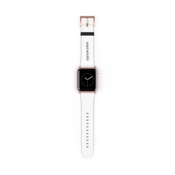 Custom White Leather Watch Band — Engraved 