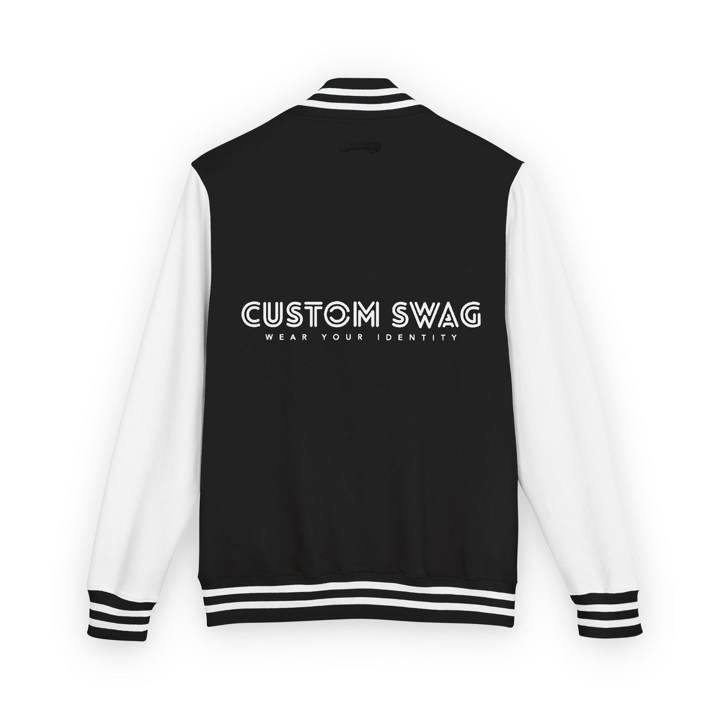 Retro Gamer Letterman Jacket - 'CUSTOM SWAG' Chest Logo Varsity Jacket