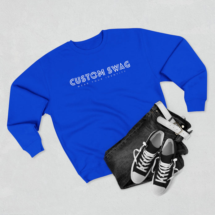 Custom Swag Crewneck Sweatshirt — Minimal Text Graphic Pullover