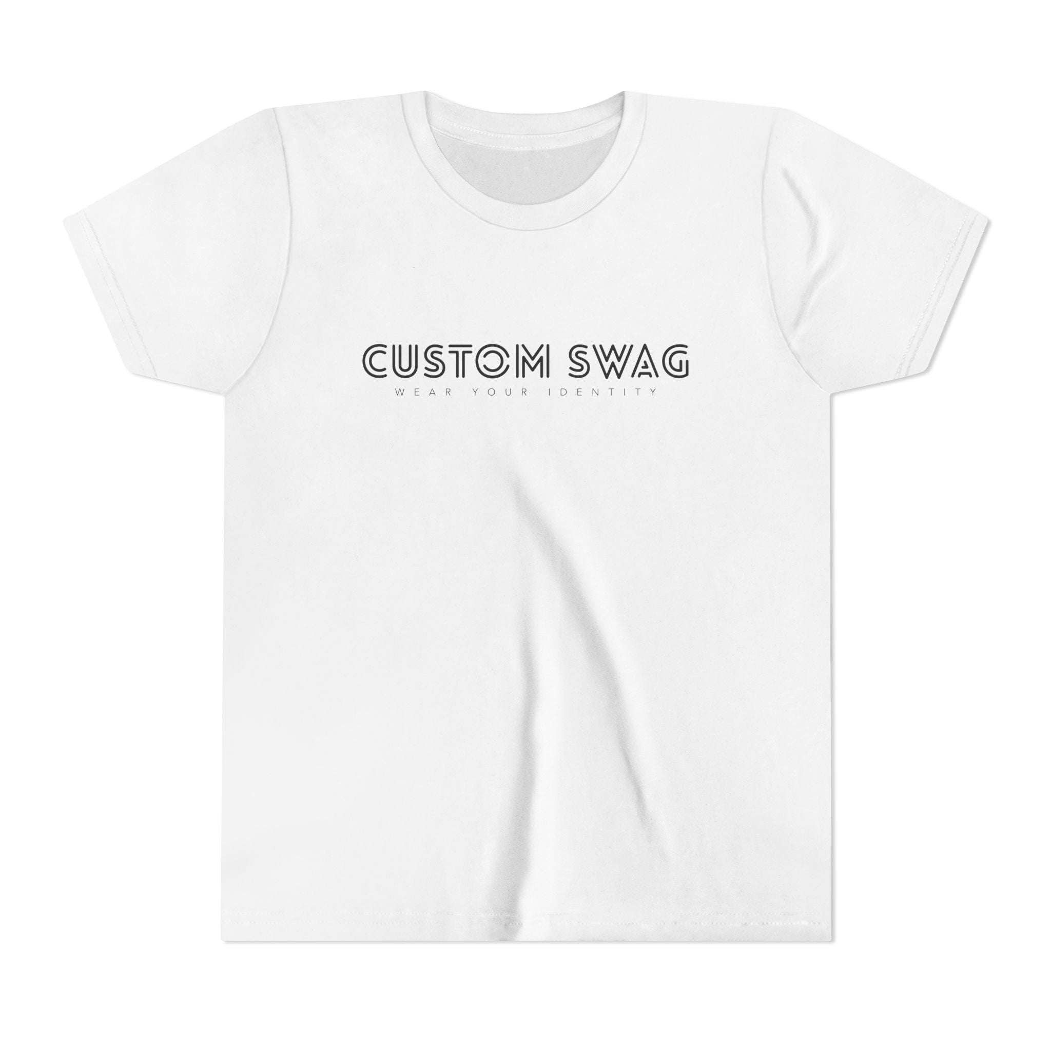 Youth Tee — 'Custom Swag' Minimalist Kids T-Shirt, Modern Neutral Graphic Top