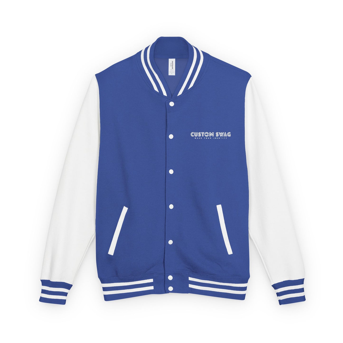 Retro Gamer Letterman Jacket - 'CUSTOM SWAG' Chest Logo Varsity Jacket