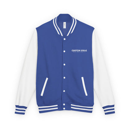 Retro Gamer Letterman Jacket - 'CUSTOM SWAG' Chest Logo Varsity Jacket