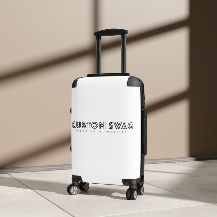 Custom Swag Carry-On Suitcase — Personalized Travel Luggage with 'Custom Swag' Logo