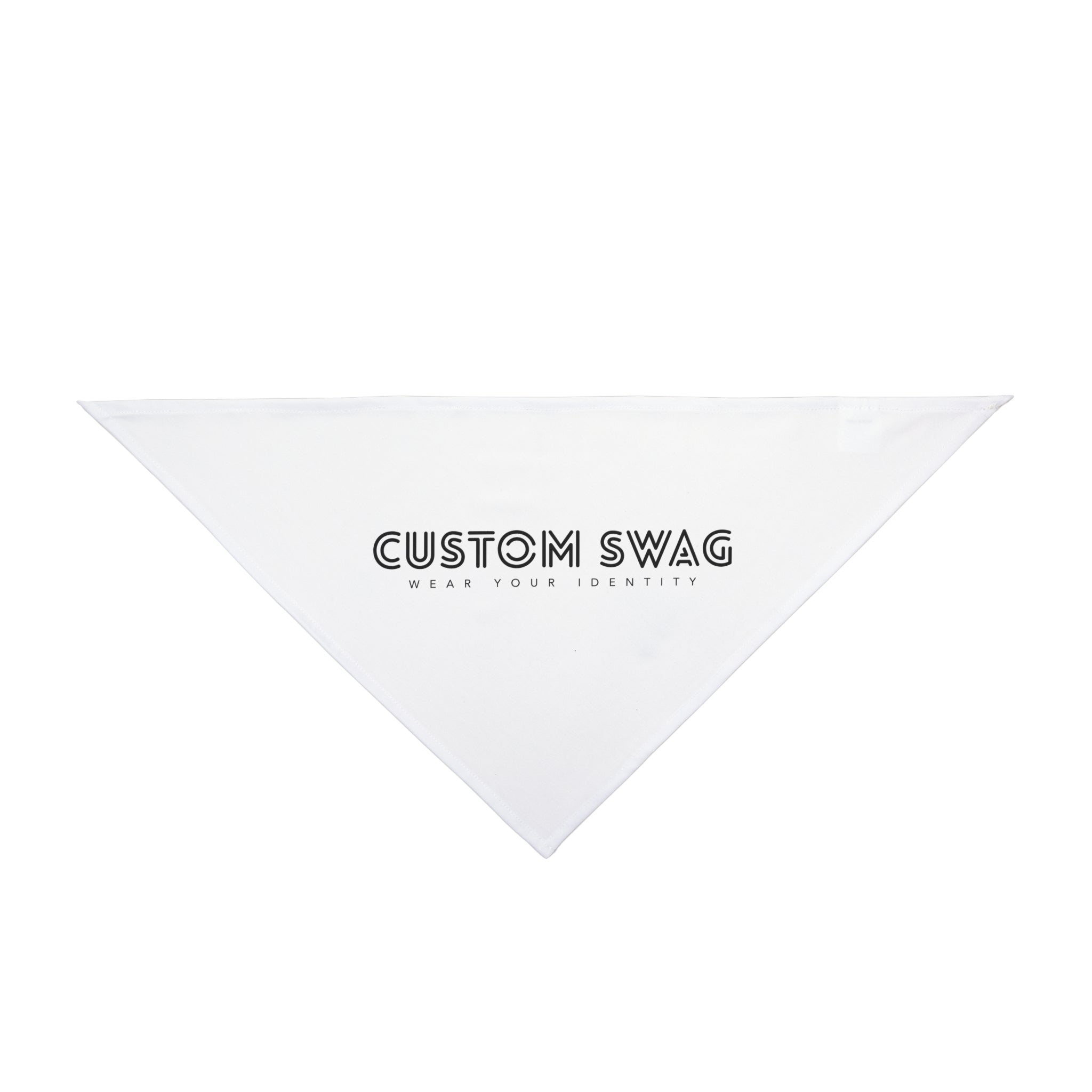 Custom Swag Pet Bandana — Personalized White Triangle Dog & Cat Accessory