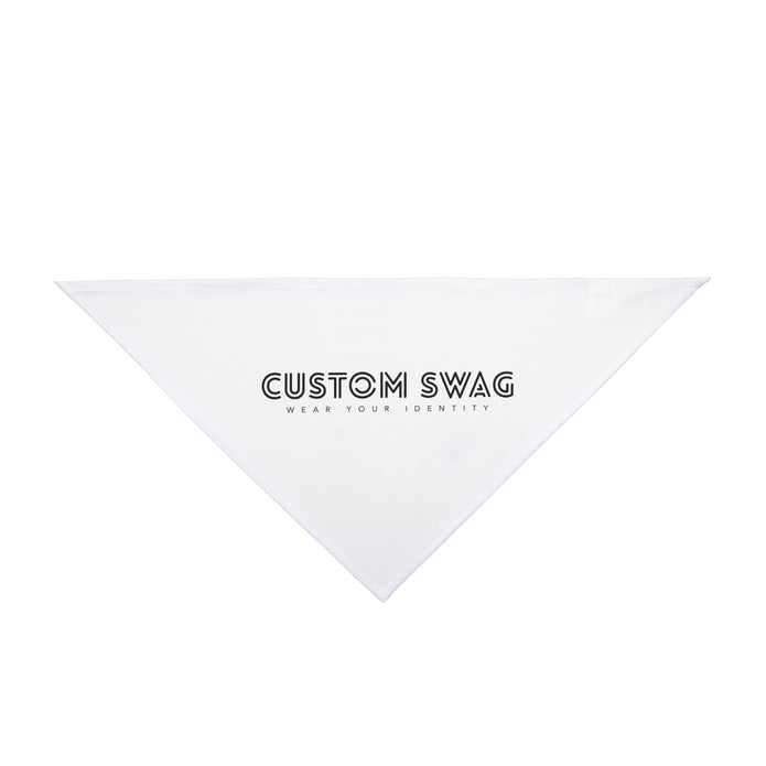 Custom Swag Pet Bandana — Personalized White Triangle Dog & Cat Accessory
