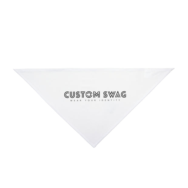 Custom Swag Pet Bandana — Personalized White Triangle Dog & Cat Accessory