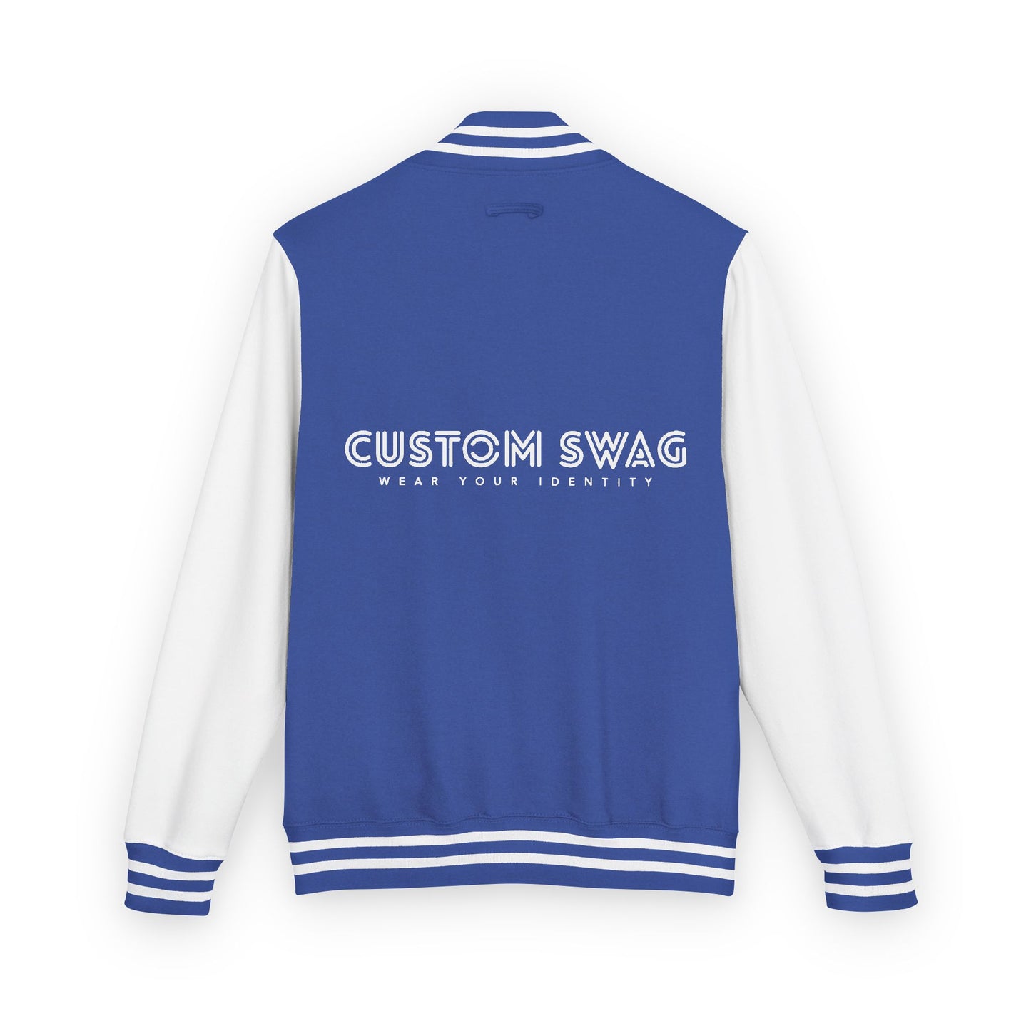 Retro Gamer Letterman Jacket - 'CUSTOM SWAG' Chest Logo Varsity Jacket