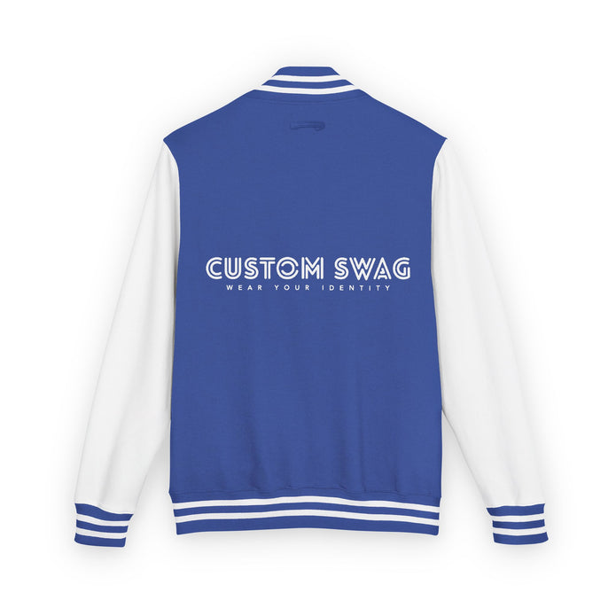 Retro Gamer Letterman Jacket - 'CUSTOM SWAG' Chest Logo Varsity Jacket
