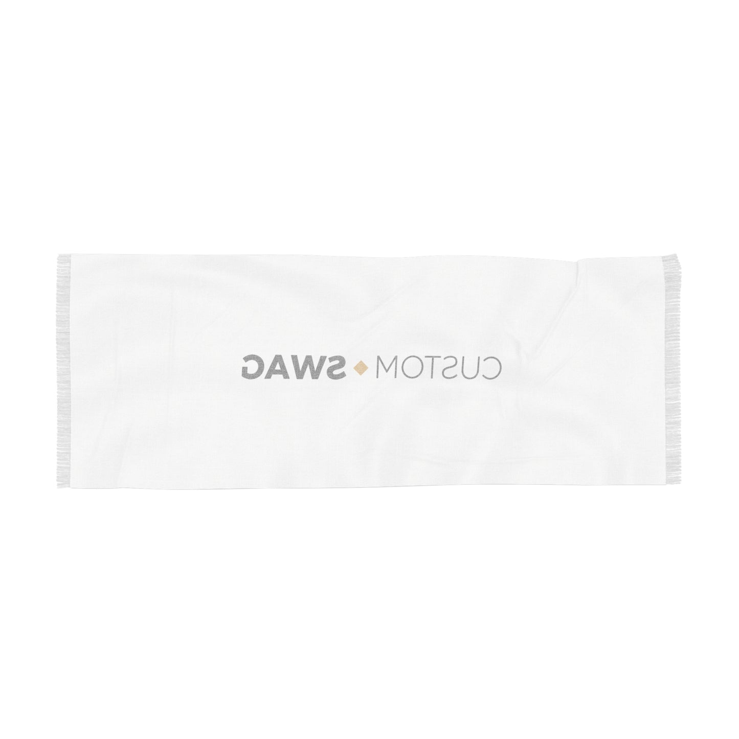 Custom Swag Light Scarf — White Logo Fringe Scarf ("Wear Your Identity")
