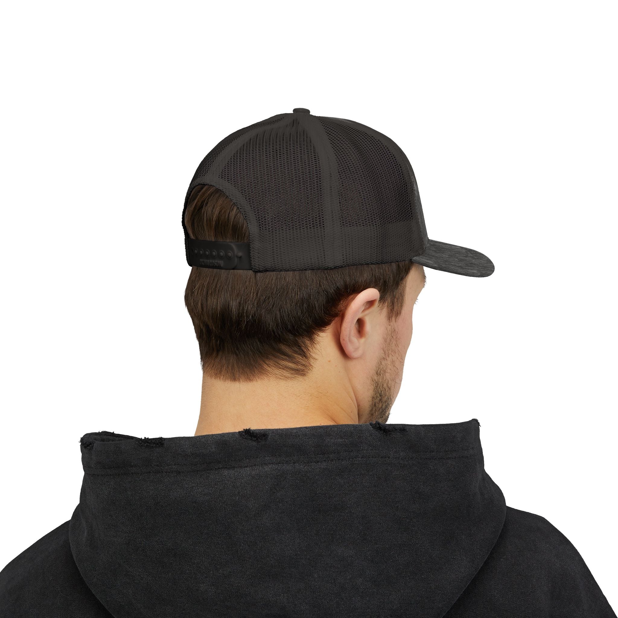 Custom Swag Snapback Trucker Cap — Minimal Embroidered White Mesh Hat